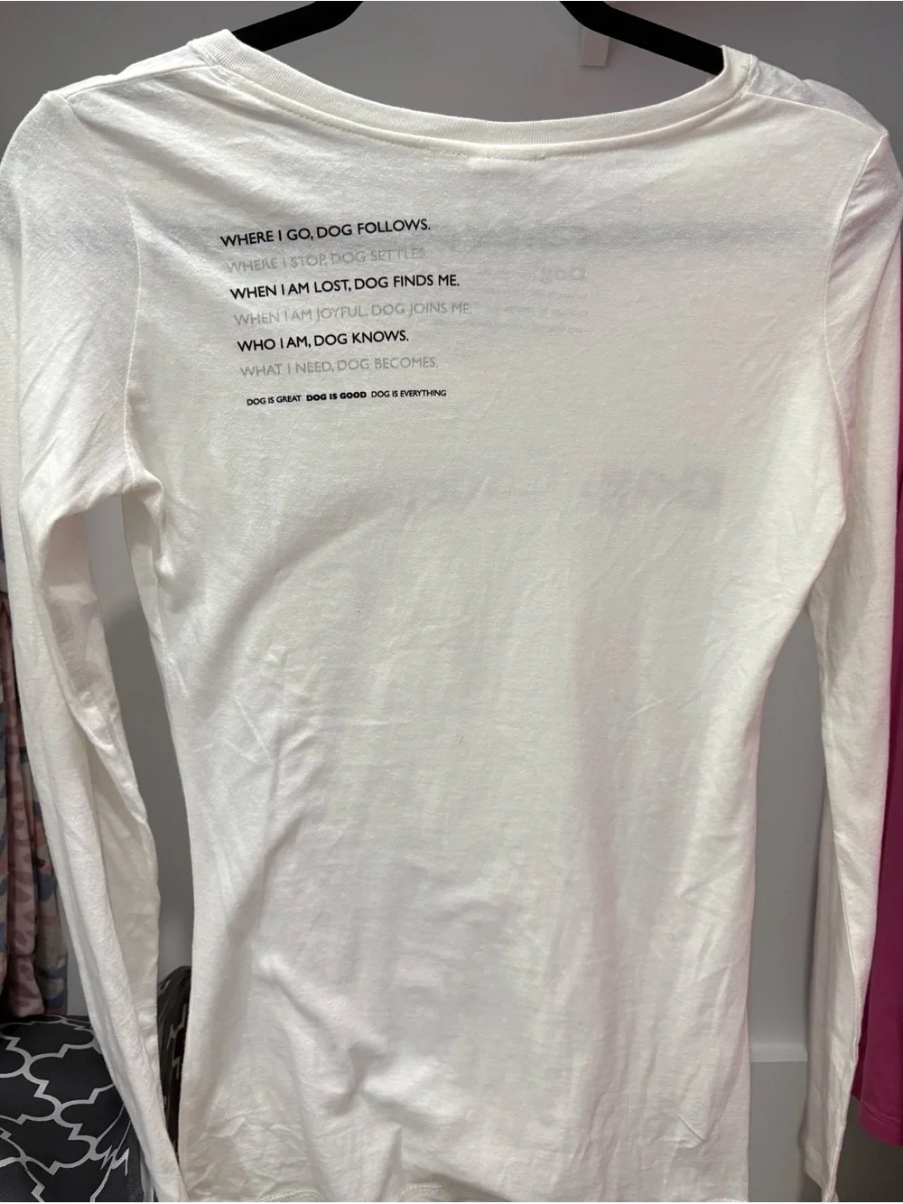 Dog. Codependent. White V-Neck Long-Sleeve Tee